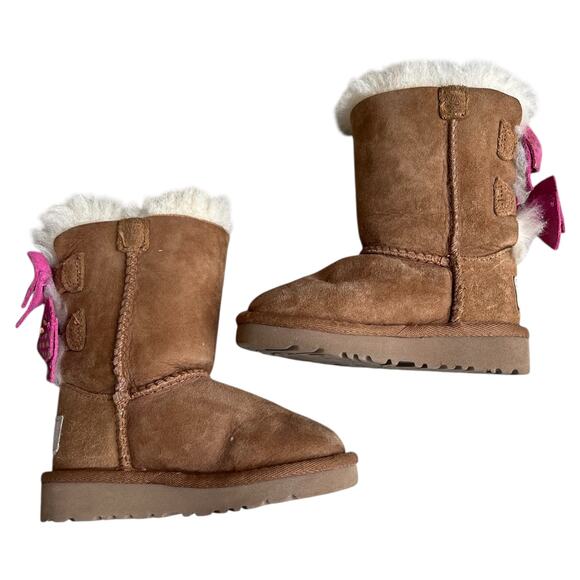 Ugg Australia Bailey Polka Dot Bow Boots Kids Sz 6 - Picture 3 of 7